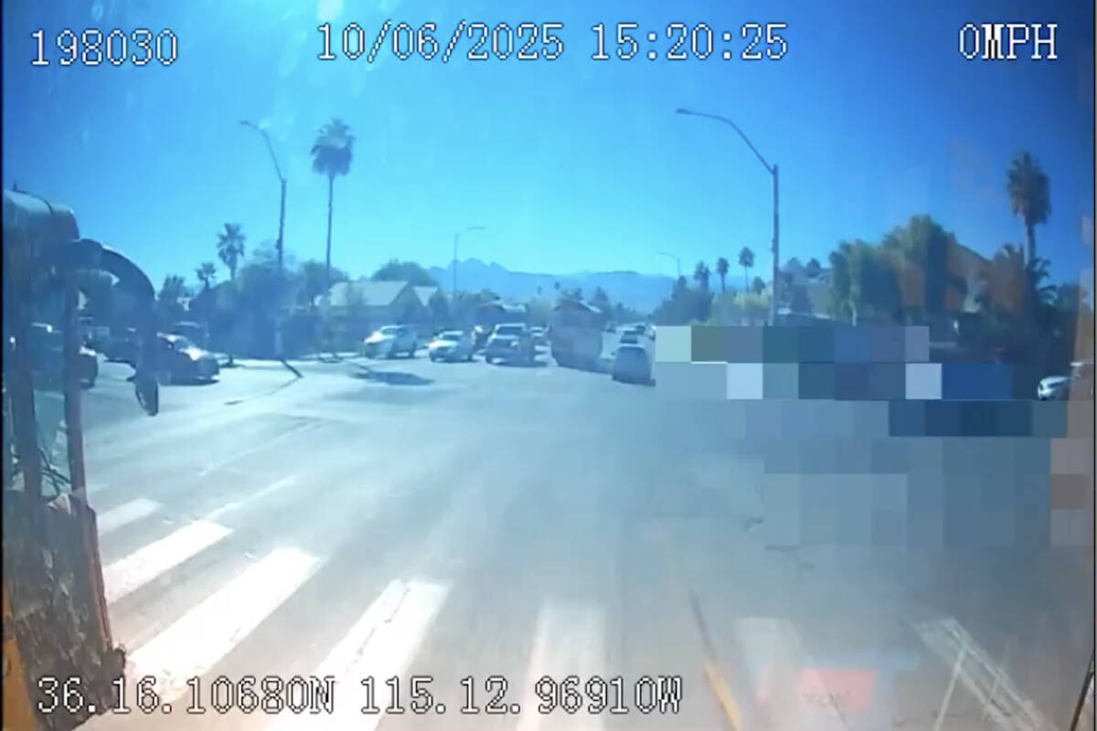 Video shows moments before 12-year-old fatally struck by Las Vegas school bus