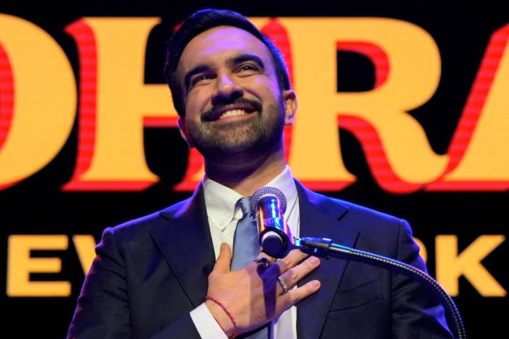 Zohran Mamdani speaks after winning the mayoral election, Tuesday, Nov. 4, 2025, in New York. ( ...