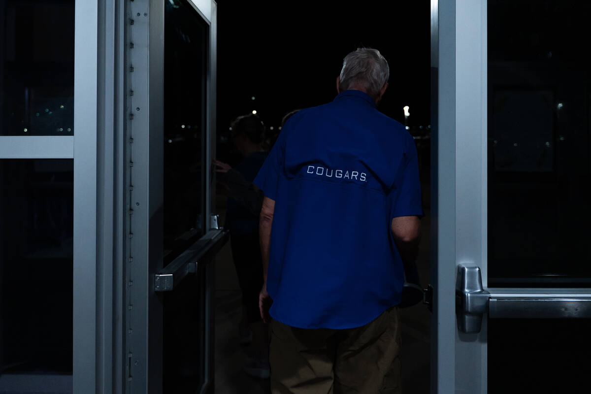 Carson fans leave after a 3-0 win loss against Bishop Gorman in a Class 5A girls volleyball sta ...