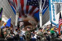 Vietnam Veterans participate in the Annual Veterans Day Parade in downtown Las Vegas on Tuesday ...