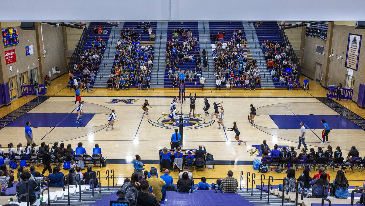 Silverado and Sierra Vista battle on the court during their 4A girls volleyball state title gam ...