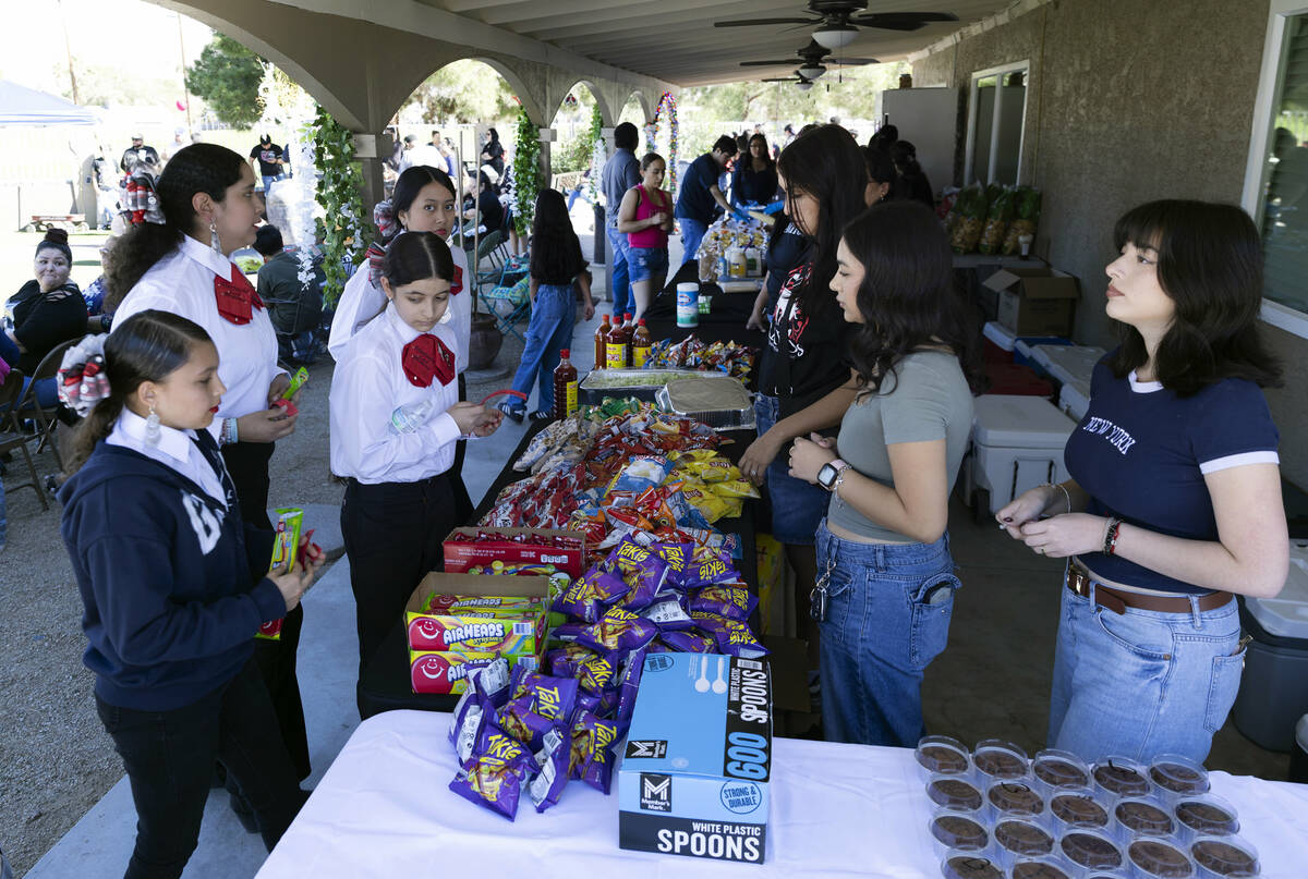 Friends, family and school mates gather together during a celebration of life for 12-year-old C ...