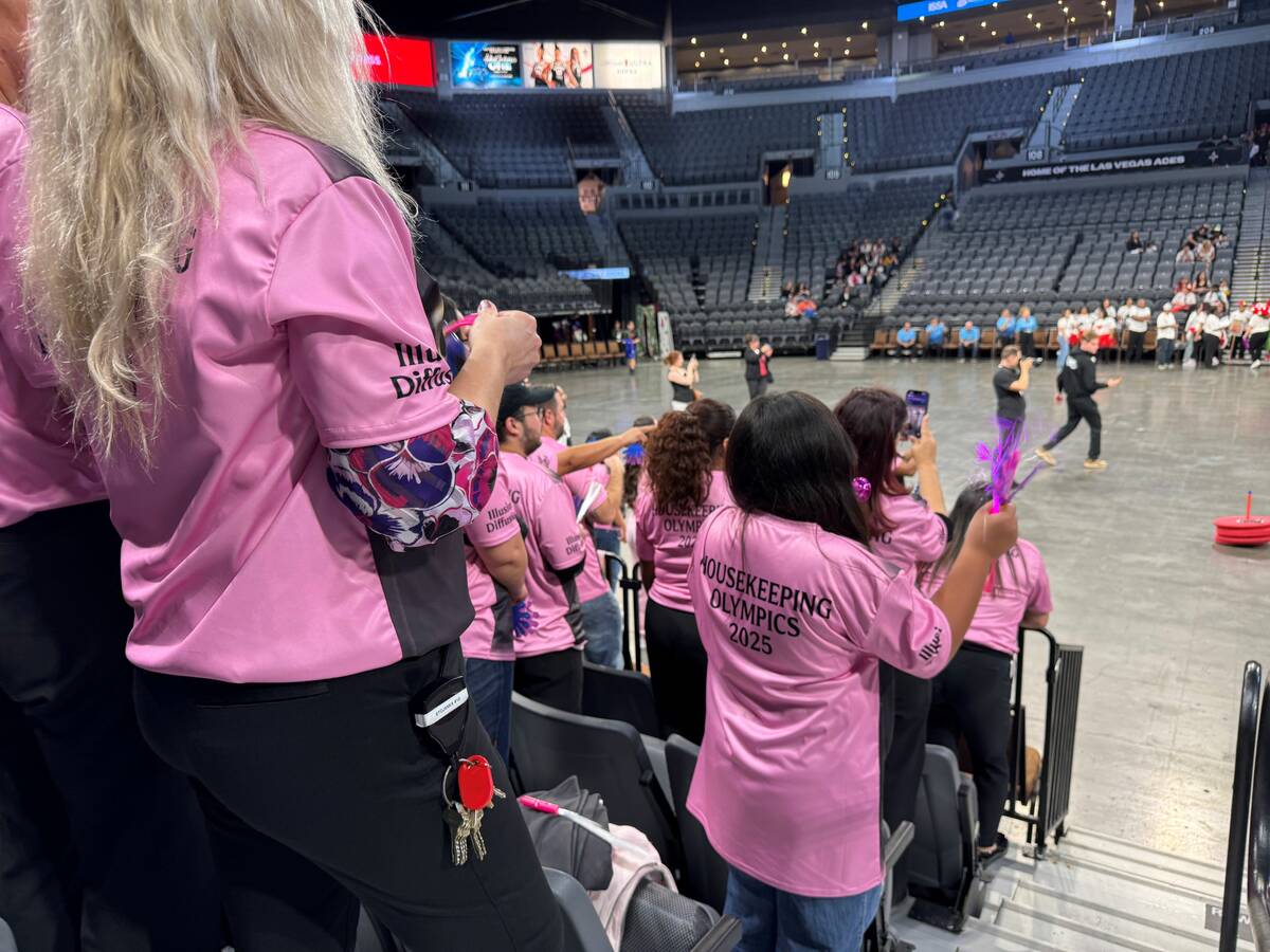 Las Vegas housekeepers and custodial staff put their skills to the test Monday, Nov. 10, 2025, ...