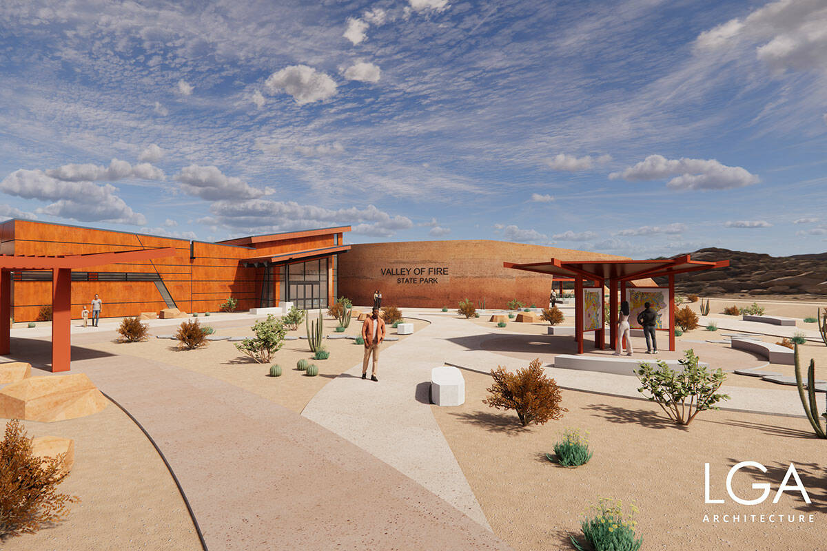 A rendering of the new Valley of Fire State Park Visitor Center. (LGA Architecture and Nevada D ...