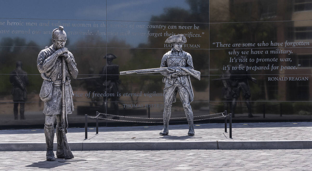 United States servicemen and women throughout history are depicted in the statues by artist Dou ...