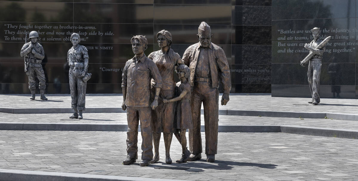 United States servicemen and women throughout history are depicted in the statues by artist Dou ...