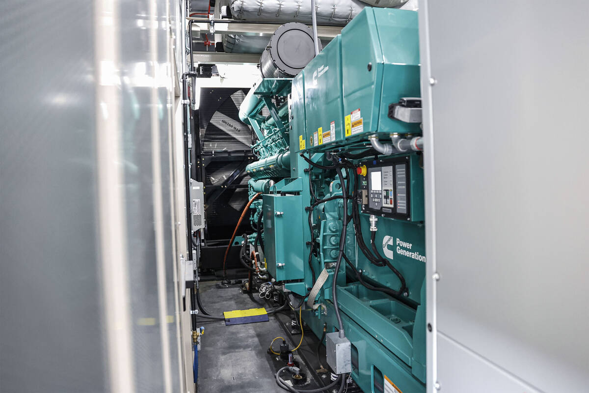 One of Verizon’s main generators, powered by twelve thousand gallons of diesel fuel, is ...