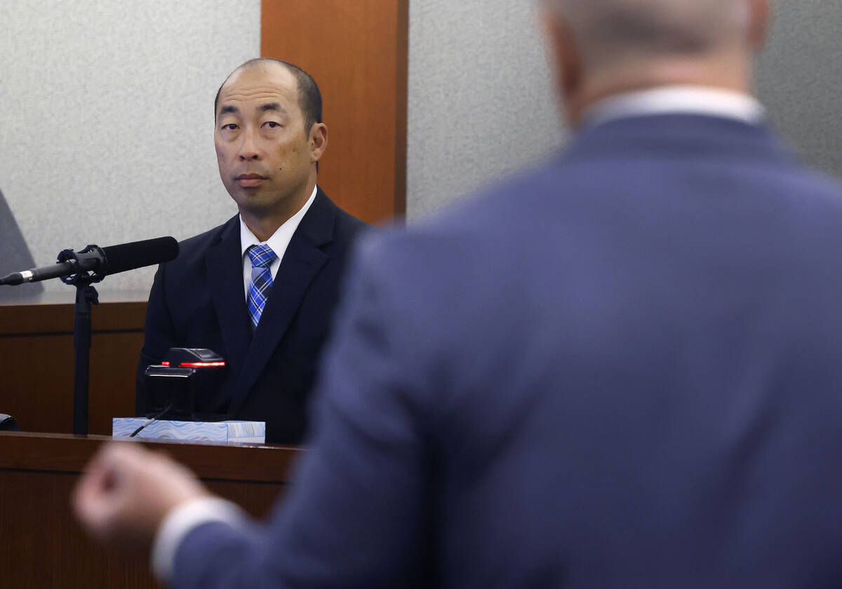 Dennis Ozawa, a Henderson police detective, is cross-examined by Chief Deputy District Attorney ...