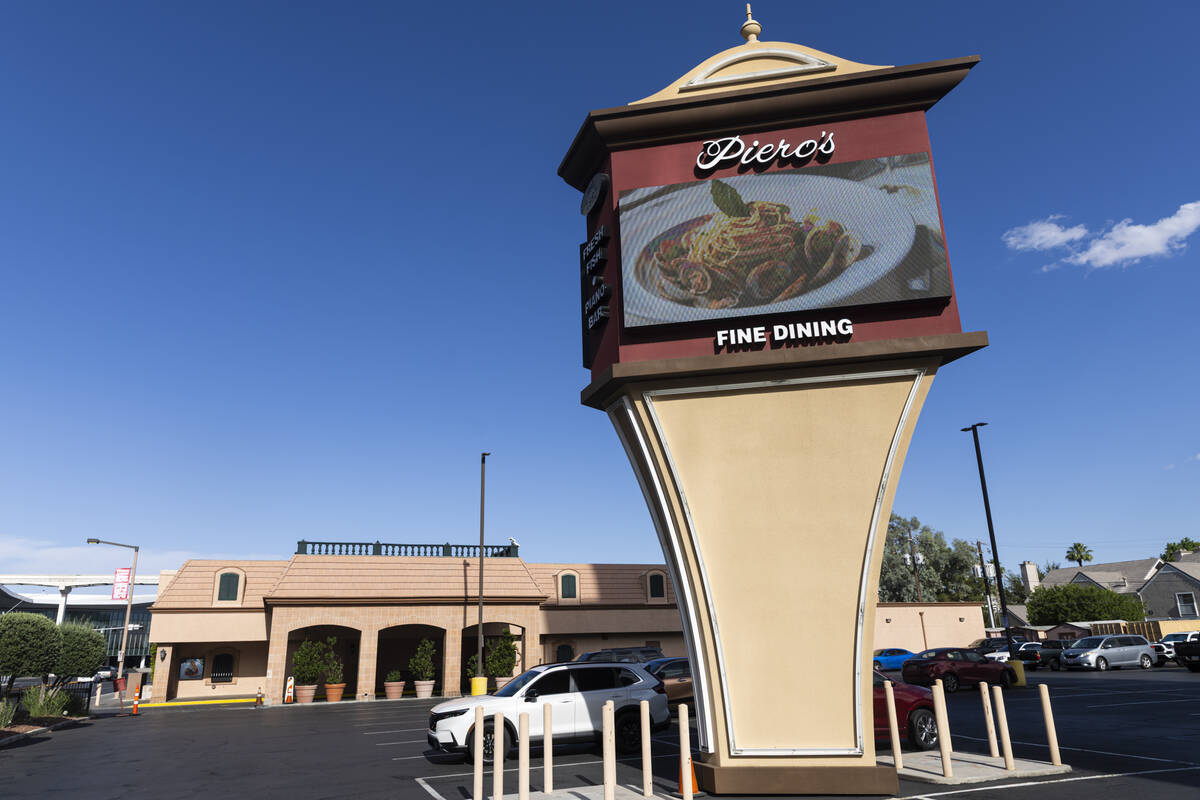 Piero's Italian Cuisine is seen Monday, June 2, 2025, in Las Vegas. (Chase Stevens/Las Vegas Re ...