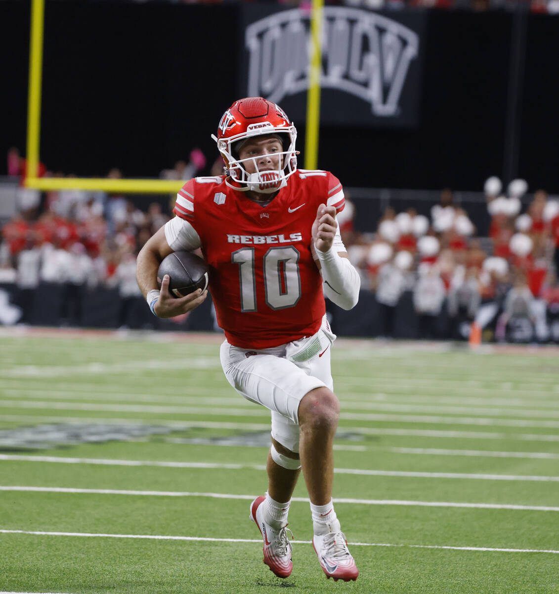 UNLV quarterback Anthony Colandrea (10) runs for a touchdown during the second half of an NCAA ...