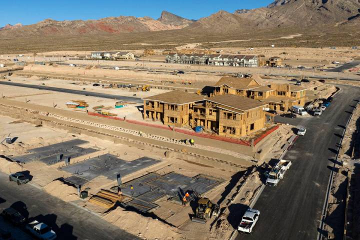 An aerial photo shows home construction is underway just west of the Far Hills Avenue and Sky V ...