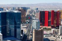 The Las Vegas Vegas Strip, which is actually located within Paradise, an unincorporated townshi ...