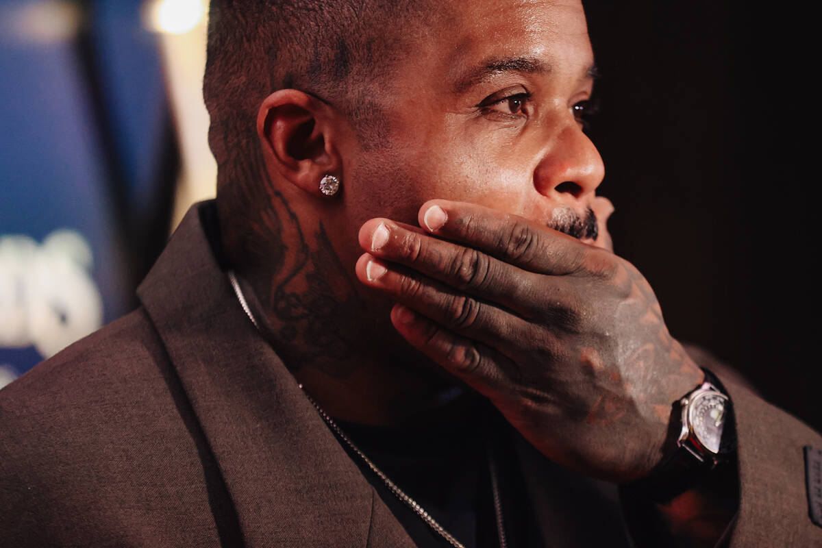 Prince Fielder walks the MLB Awards red carpet at The Cosmopolitan Thursday, Nov. 13, 2025, in ...