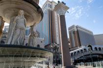 An underground water main break is causing a temporary disruption at The Venetian hotel-casino ...