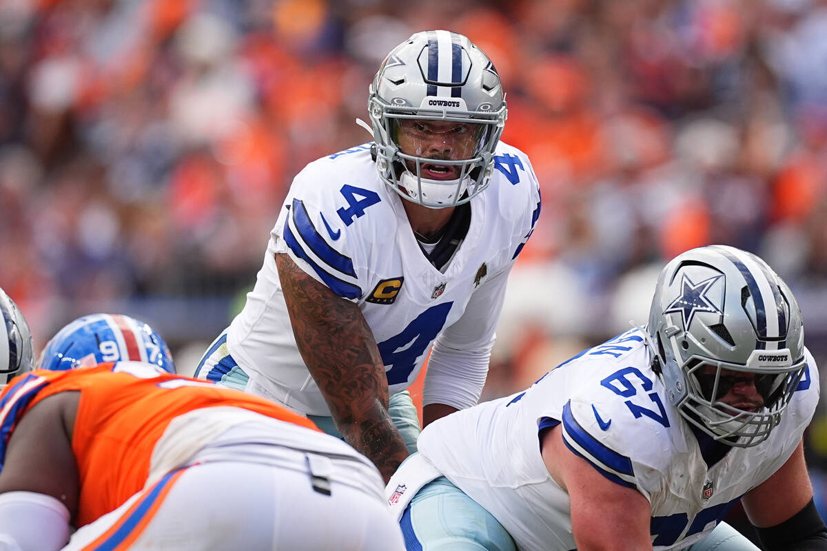 Dallas Cowboys quarterback Dak Prescott (4) in the second half of an NFL football game Sunday, ...