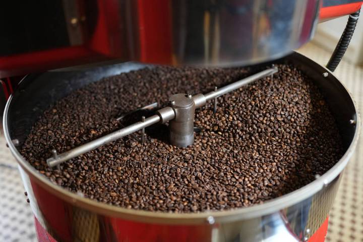 Coffee beans are prepared at a farm in Braganca Paulista, Brazil, Monday, Aug. 4, 2025. (AP Pho ...