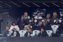 In the back row of the owner’s suite during an NFL game between the Raiders and the Dall ...