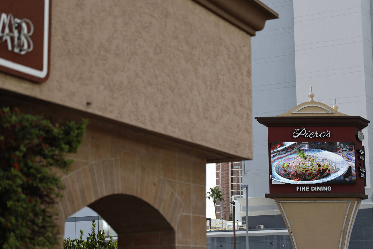 The exterior of Piero's Italian Cuisine is photographed Monday, Nov. 17, 2025 in Las Vegas ...
