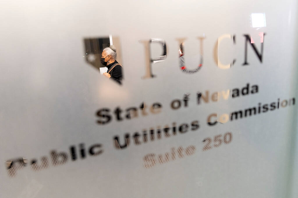 G. LaVerne Gentry, of Las Vegas, waits to sign in for a Southwest Gas consumer discussion at th ...