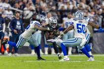 Dallas Cowboys linebacker Marist Liufau (35), defensive end Sam Williams (54) and linebacker Sh ...