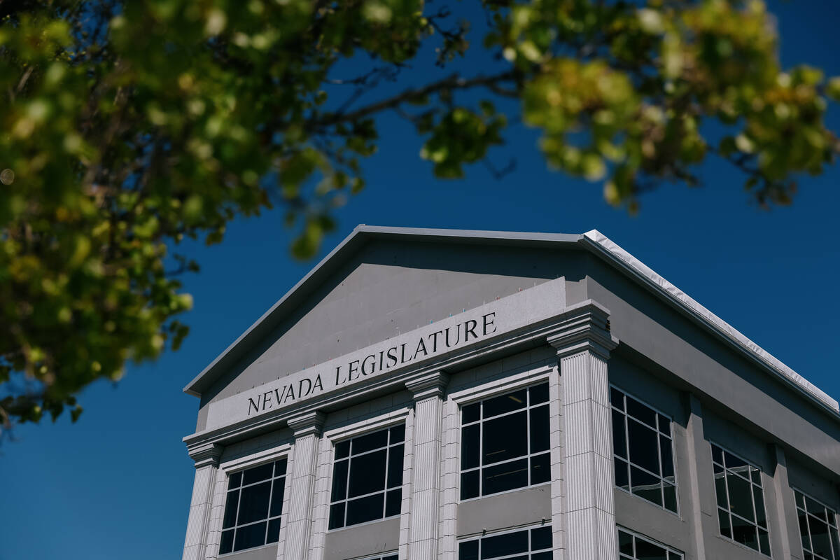 The Nevada Legislature building on Wednesday, April 23, 2025 in Carson City. (Liv Paggiarino/La ...
