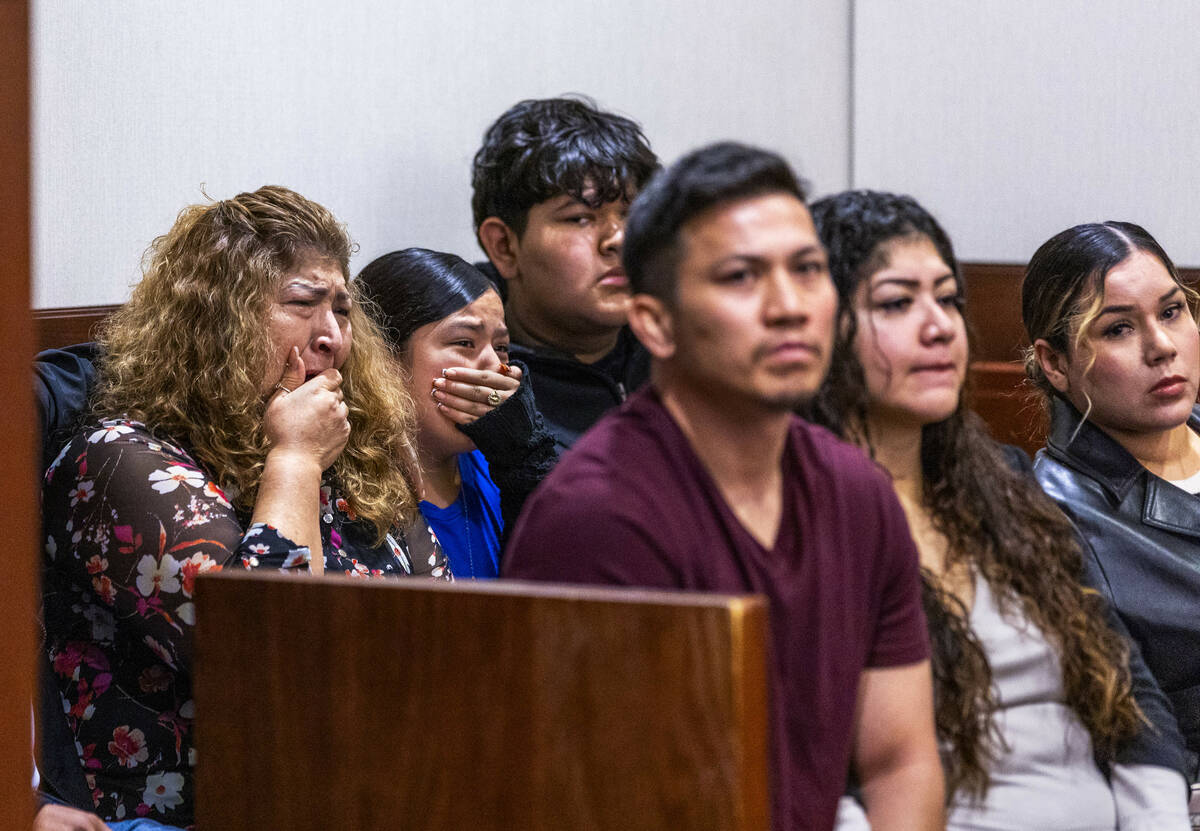 Family members of 11-year-old Brandon Dominguez-Chavarria become emotional as his mother Rubi C ...
