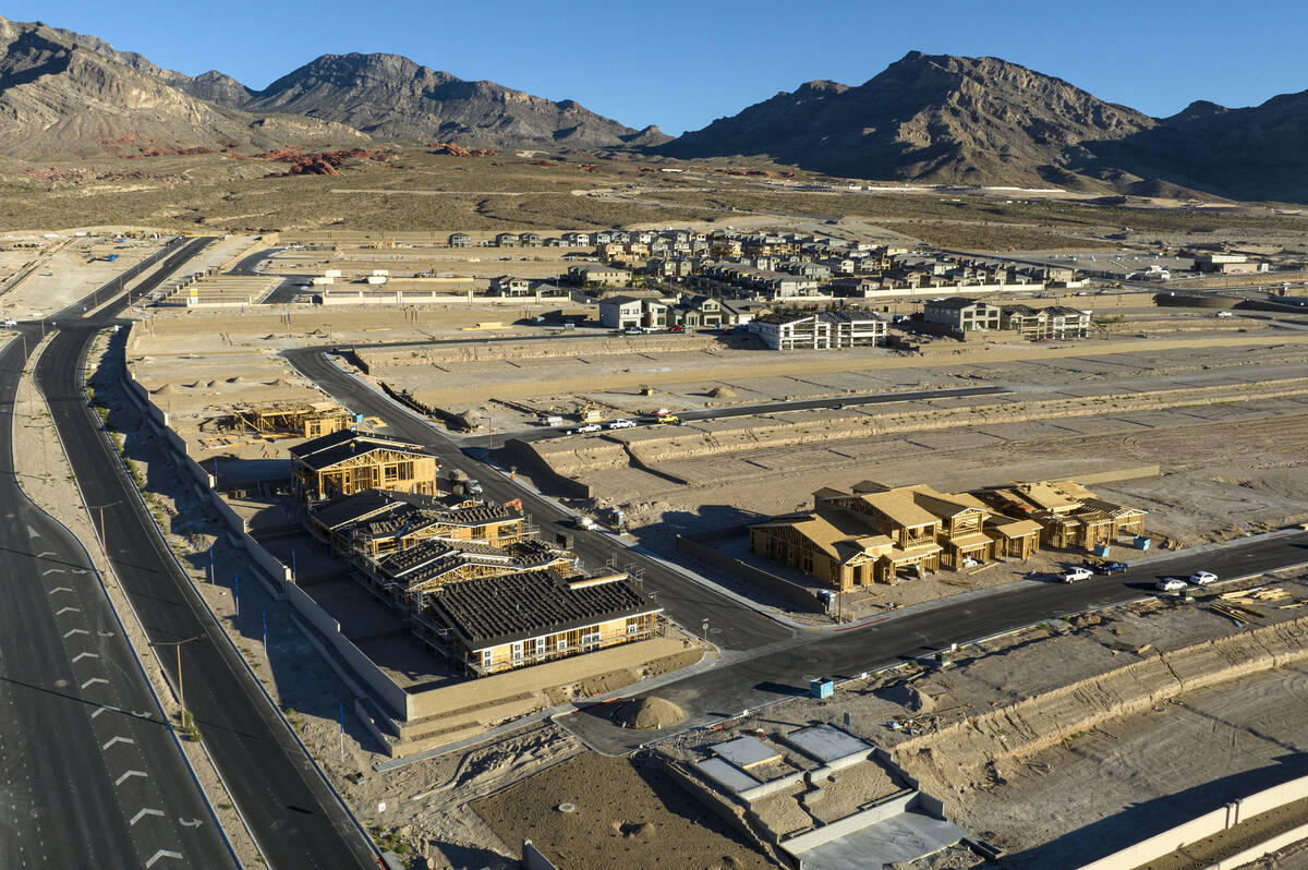 An aerial photo shows home construction is underway just west of the Far Hills Avenue and Sky V ...