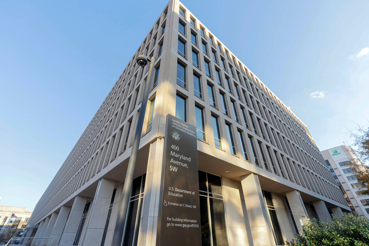 The U.S. Department of Education building is photographed in Washington, Dec. 3, 2024. (AP Phot ...