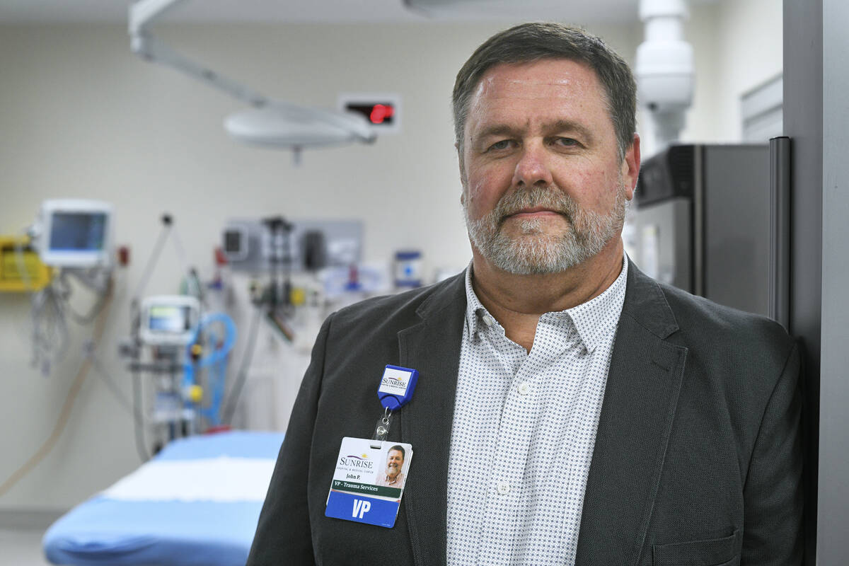 John Pope, vice president of trauma services for Sunrise Hospital and Medical Center, talks abo ...