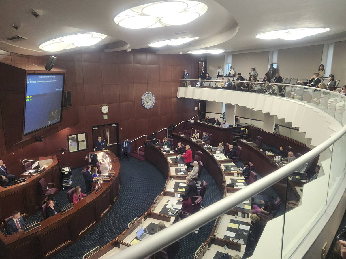 The Nevada Senate convenes on day three of the Legislature's special session, Saturday, No ...