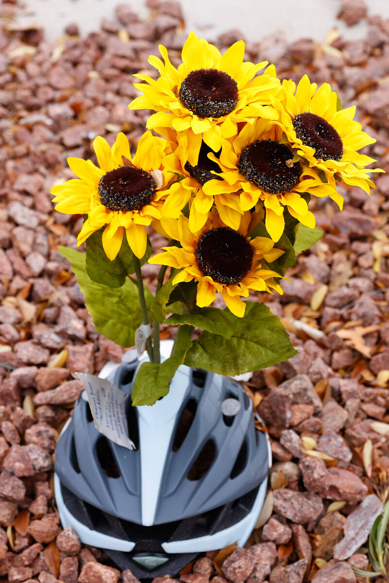 A makeshift memorial sits along North Shaumber Road where Wesley Sterner, a former JROTC instru ...
