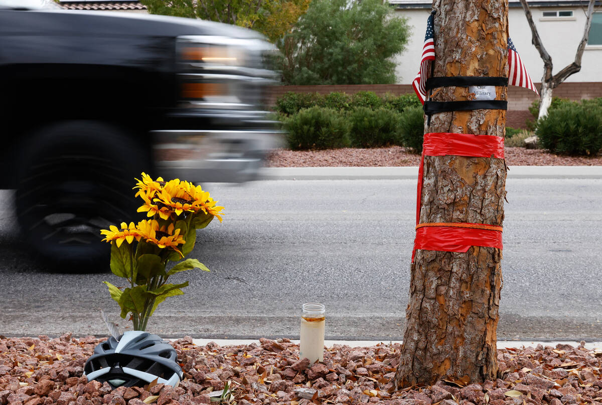 A makeshift memorial sits along North Shaumber Road where Wesley Sterner, a former JROTC instru ...