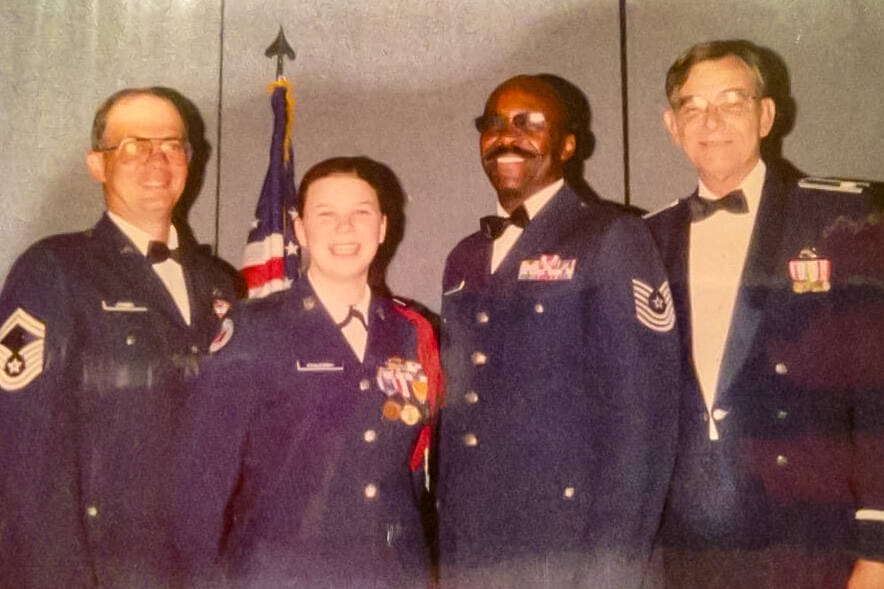 Sgt. Wesley Sterner, Staci Groth, Master Sgt. Phillip S. Johnson and Lieutenant Colonel Lee Hun ...