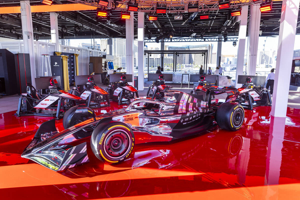 GPP Simulators are available for guests to take a spin on during a tour of the Paddock Club wit ...