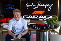 Gordon Ramsay within his Gordon Ramsay F1 Garage inside the F1 Pit Building at the Las Vegas Gr ...