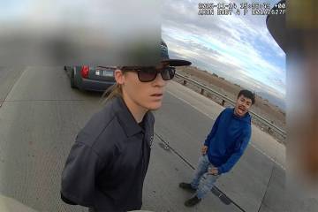 A screenshot from body-worn camera video released by Metro shows 22-year-old Tyler Johns, left ...