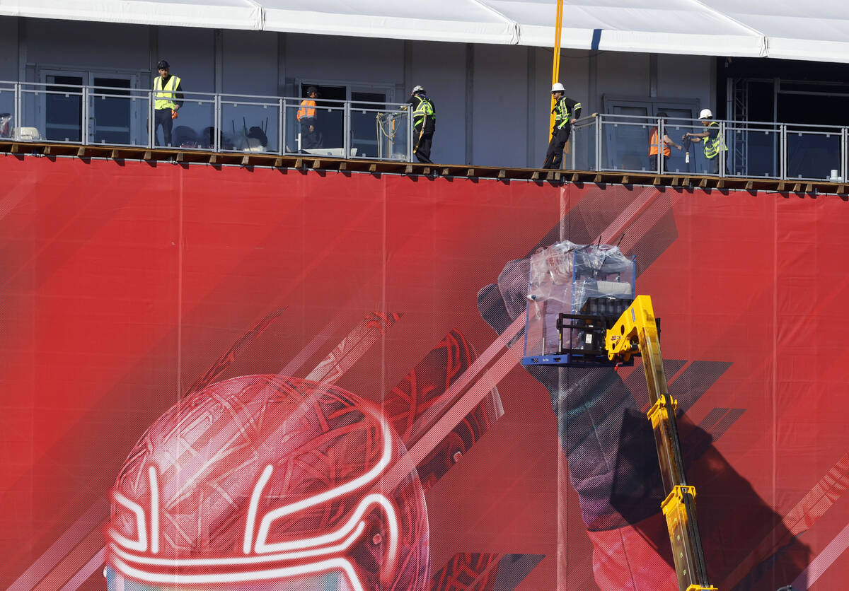 Workers are in the process of dismantling the Formula 1 Grand Prix infrastructure on Monday, No ...