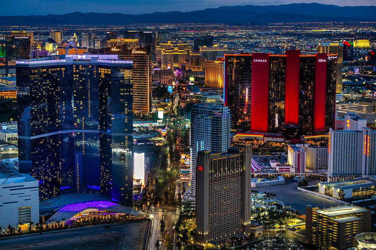 The skyline on the North end of the Strip with casino operators in the area including Resorts W ...