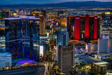 The skyline on the North end of the Strip with casino operators in the area including Resorts W ...