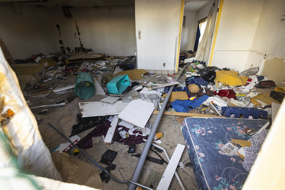 Trash and debris is seen inside the former Star View Motel on Fremont Street by Maryland Parkwa ...