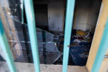 Trash and debris is seen inside the former Star View Motel on Fremont Street by Maryland Parkwa ...