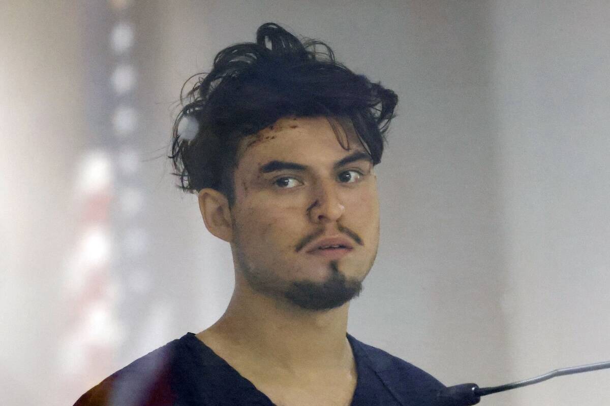 Jose Gutierrez, the suspect in a Las Vegas crash that killed two people, appears in court durin ...