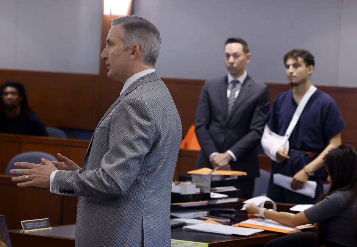 Jose Gutierrez, right, charged with murder in a crash that killed two people, and his attorney ...