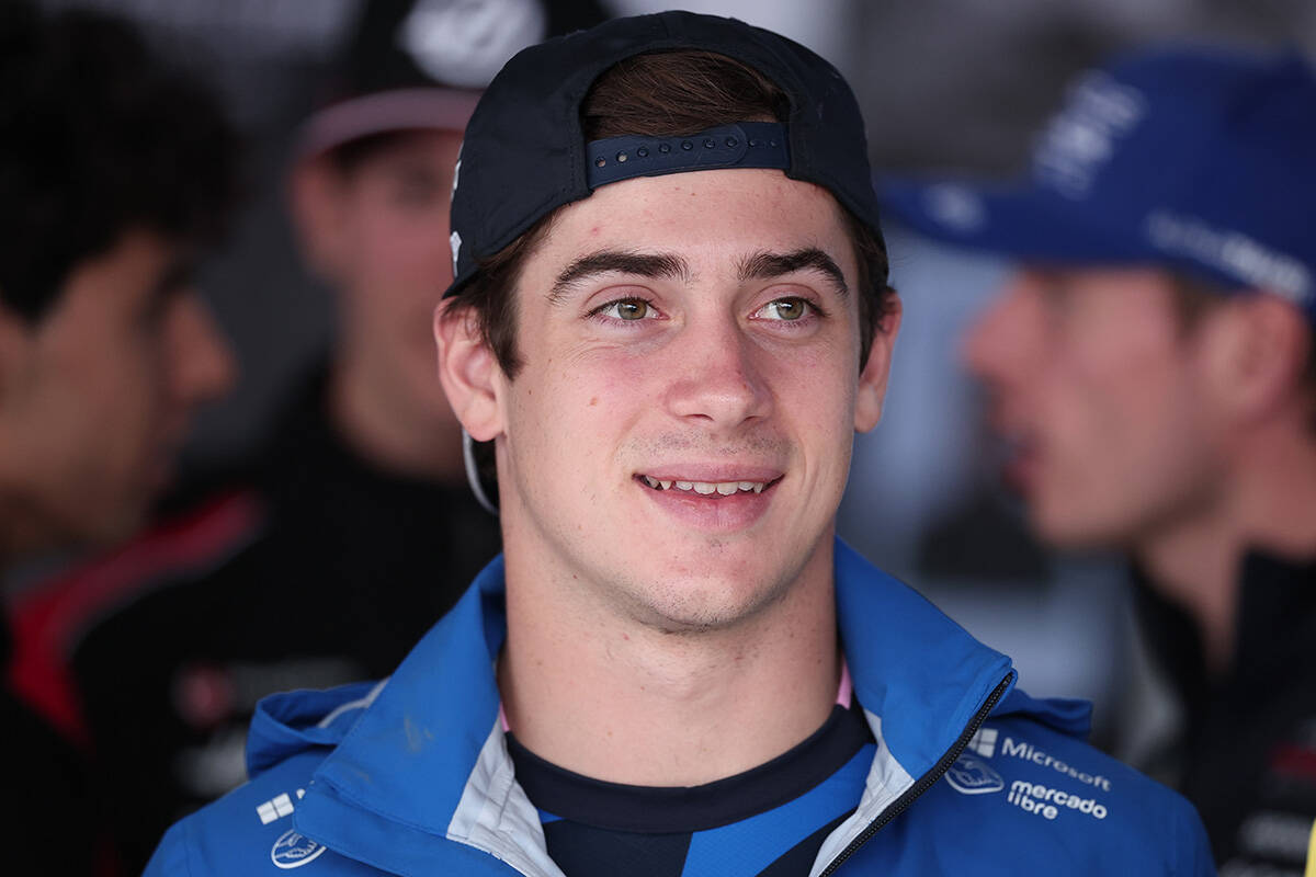 Alpine driver Franco Colapinto of Argentina waits for a photo opportunity ahead of the Brazilia ...