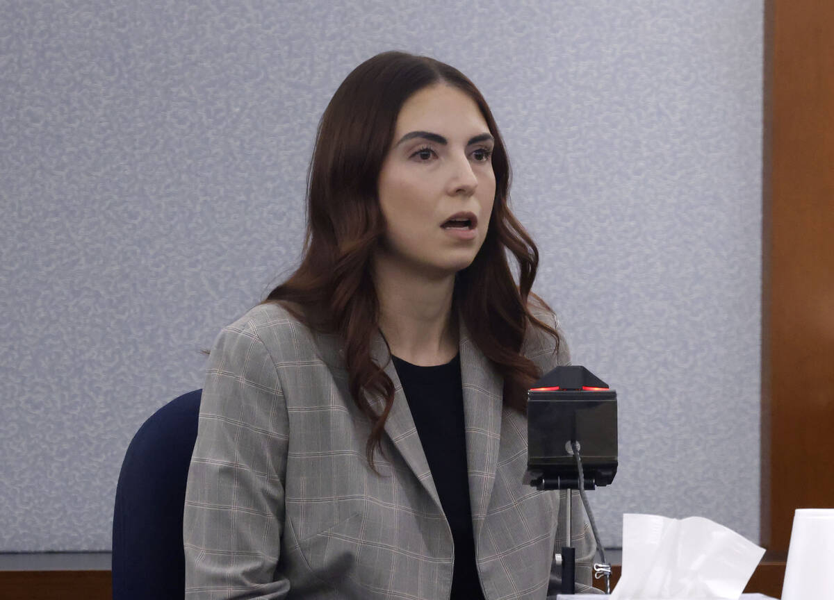 Morgan Lombardo takes the stand during the sentencing of Stanley Weaver, who pleaded guilty to ...