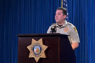 Metro assistant sheriff Dori Koren speaks during a press conference Tuesday, Nov. 25, 2025, in ...