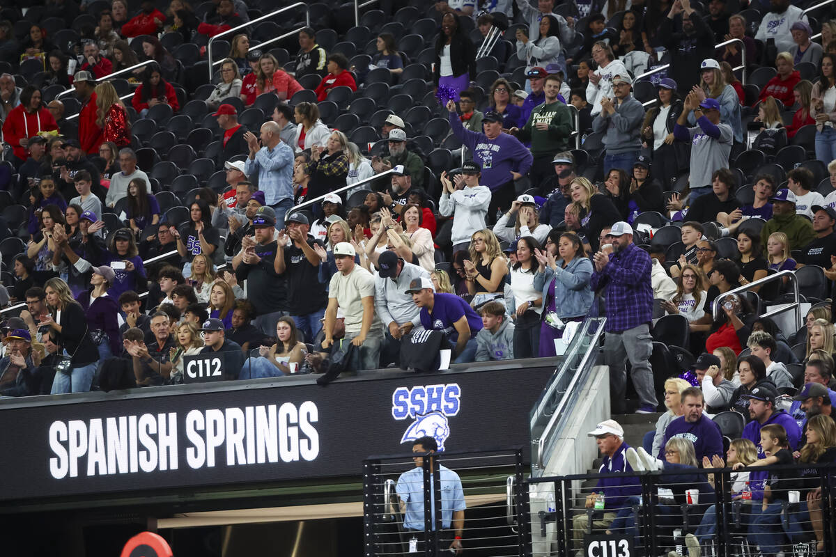 Spanish Springs fans cheer during second half of the Class 5A NIAA state football championship ...