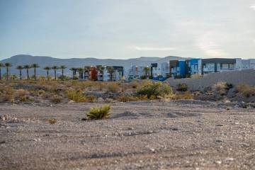 Vacant land is seen along Las Vegas Boulevard at Erie Avenue in Henderson Nov. 25, 2025. (Kara ...