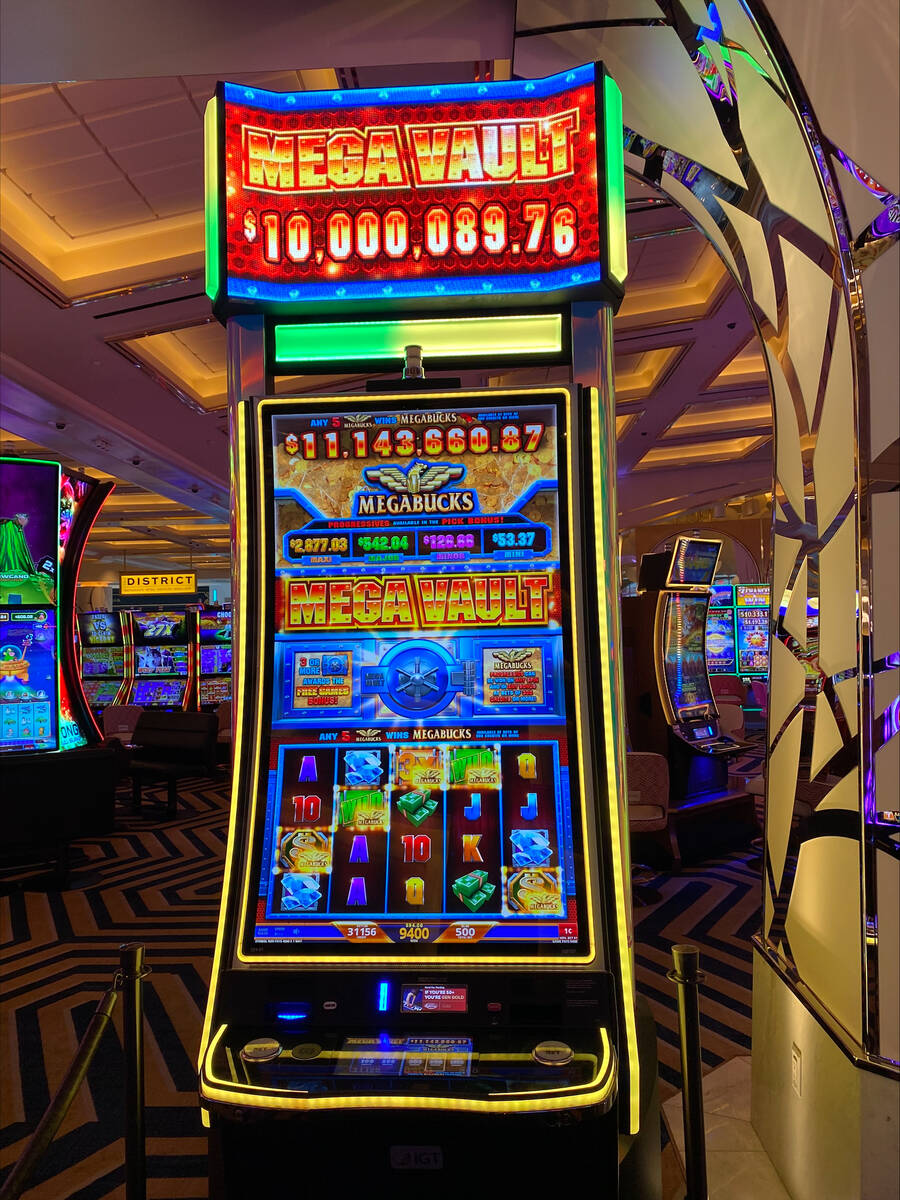 An IGT Megabucks Mega Vault slot machine hit for over $11 million on Wednesday at Resorts World ...