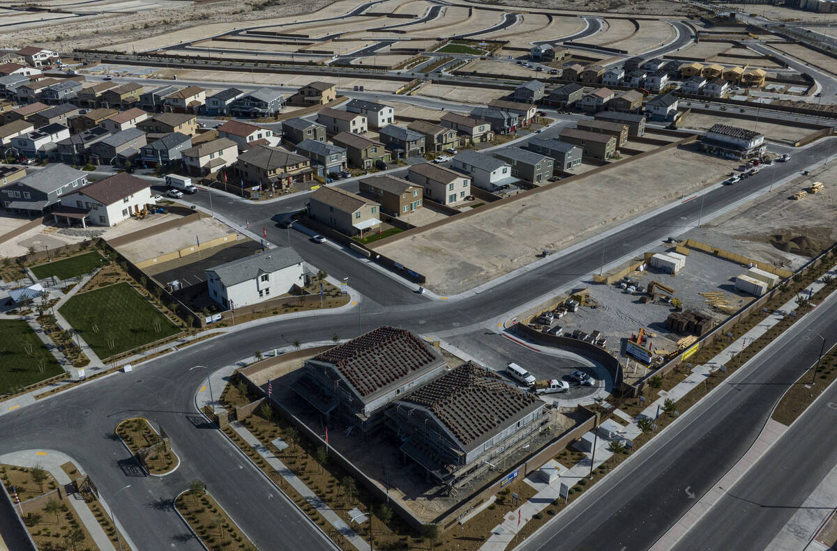 Homes under construction in The Villages at Tule Springs master-planned community in North Las ...